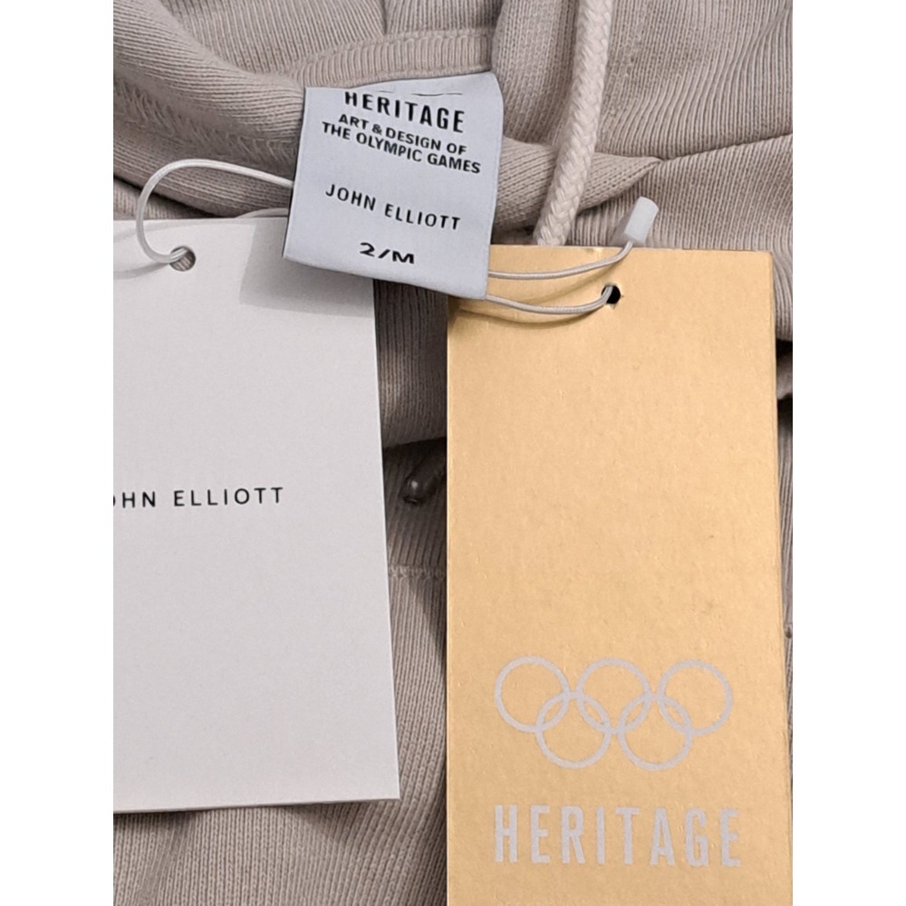 John Elliott x Olympics Paris Hoodie Men's Size 2 Medium Beige Heritage - Picture 6 of 8